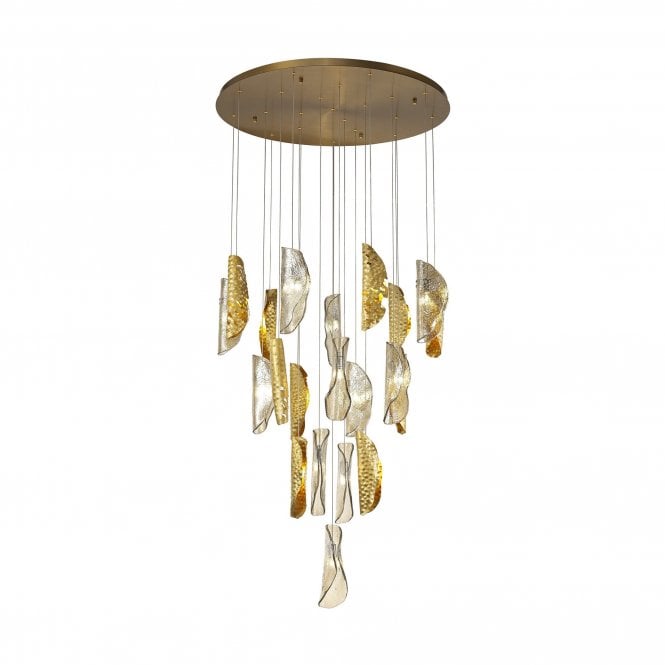 GOLDSWATHE Ceiling Pendant In Brass/Copper With Cognac Glass