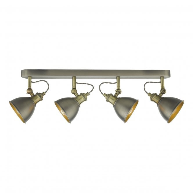 GOVERNOR 4 Light Bar Spot Light Antique Chrome Antique Brass
