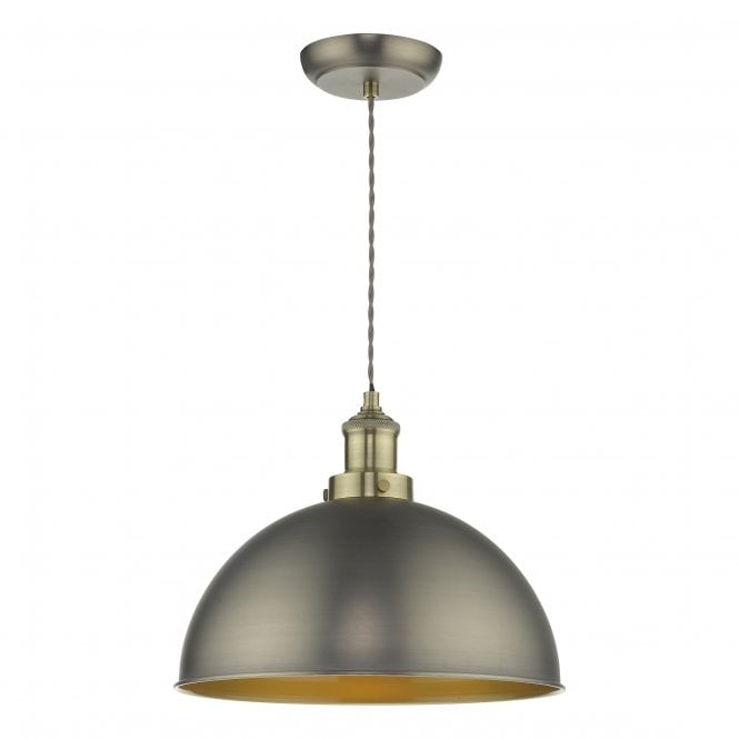 GOVERNOR Hanging Ceiling Pendant Light Antique Chrome Antique Brass