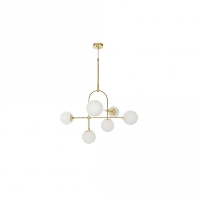 GRACE Matt Antique Brass Semi-Flush With Opal Glass And Adjustable Stem