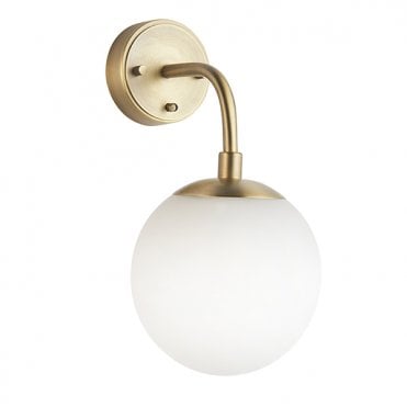 GRACE Matt Antique Brass Wall Light With Opal Glass