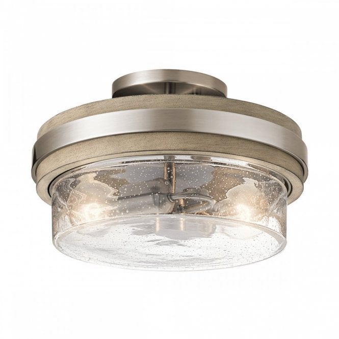 GRAND Bank 2 Light Semi-Flush Mount Grey