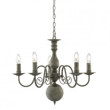 GREYTHORNE - 5 Light Ceiling Textured Grey Finish