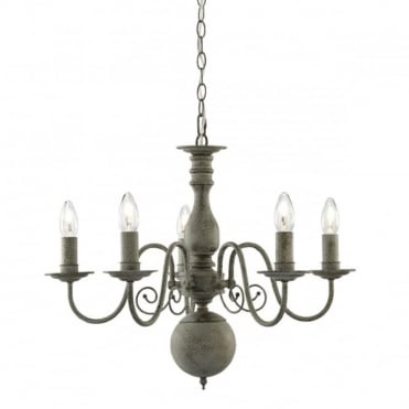 GREYTHORNE - 5 Light Ceiling Textured Grey Finish