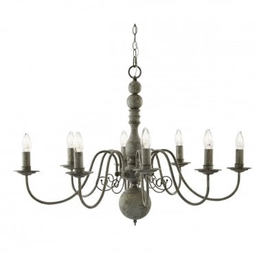 GREYTHORNE - 8 Light Ceiling Textured Grey Finish