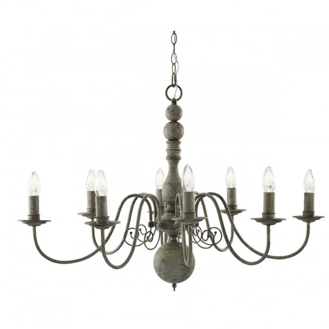 GREYTHORNE - 8 Light Ceiling Textured Grey Finish
