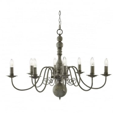 8 Light Ceiling Textured Grey Finish
