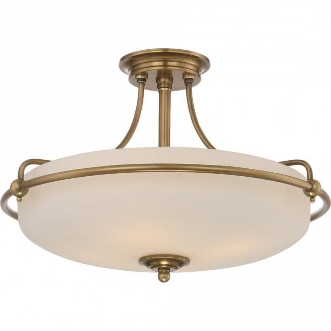 GRIFFIN - Weathered Brass Medium Semi-Flush