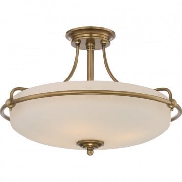 GRIFFIN - Weathered Brass Medium Semi-Flush