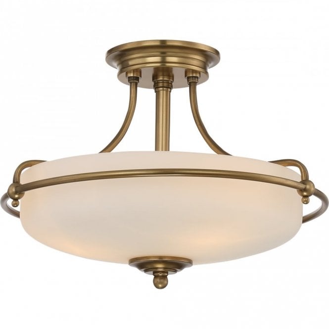 GRIFFIN - Weathered Brass Small Semi-Flush