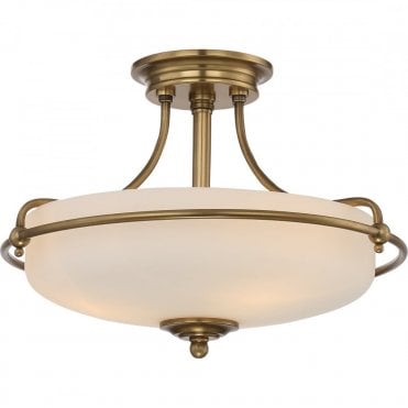 GRIFFIN - Weathered Brass Small Semi-Flush