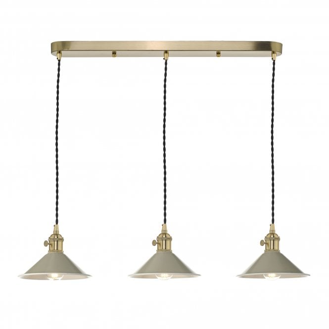 HADANO 3 Light Brass Suspension With Cashmere Shades
