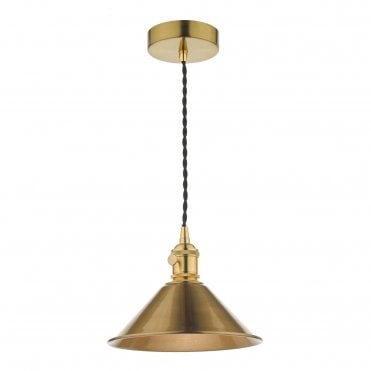 Ceiling Pendant Natural Brass With Aged Brass Shade