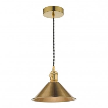 HADANO Ceiling Pendant Natural Brass With Aged Brass Shade