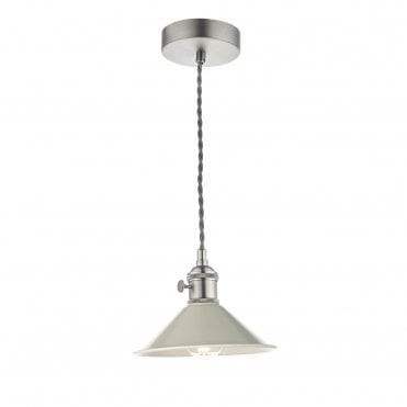 Pendant Antique Chrome With Cashmere Shade