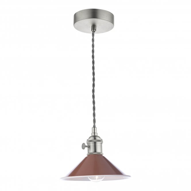 HADANO Pendant Antique Chrome With Umber Shade
