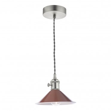 Pendant Antique Chrome With Umber Shade