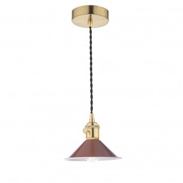 Pendant Natural Brass With Umber Shade