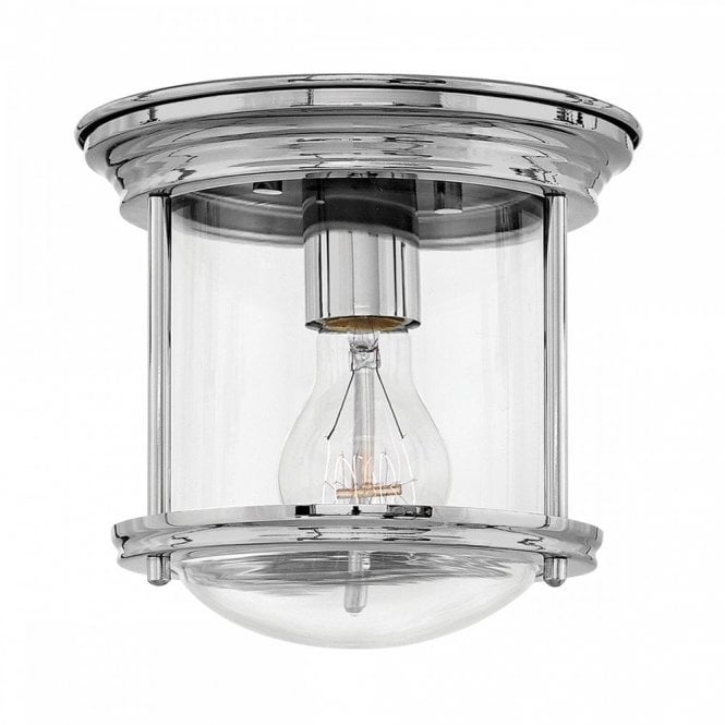 HADRIAN Flush Mount Clear Glass Chrome For Bathrooms IP44 Rated