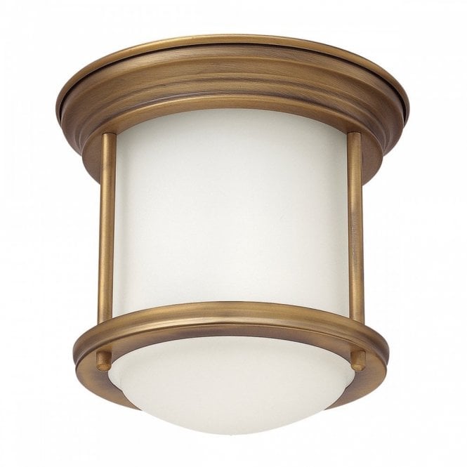 HADRIAN Flush Mount Opal Glass Brushed Bronze For Bathrooms IP44 Rated