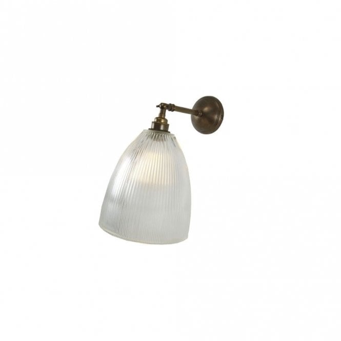 HALE - Prismatic Railway Glass Wall Light In Antique Brass