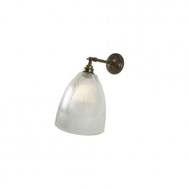 HALE - Prismatic Railway Glass Wall Light In Antique Brass