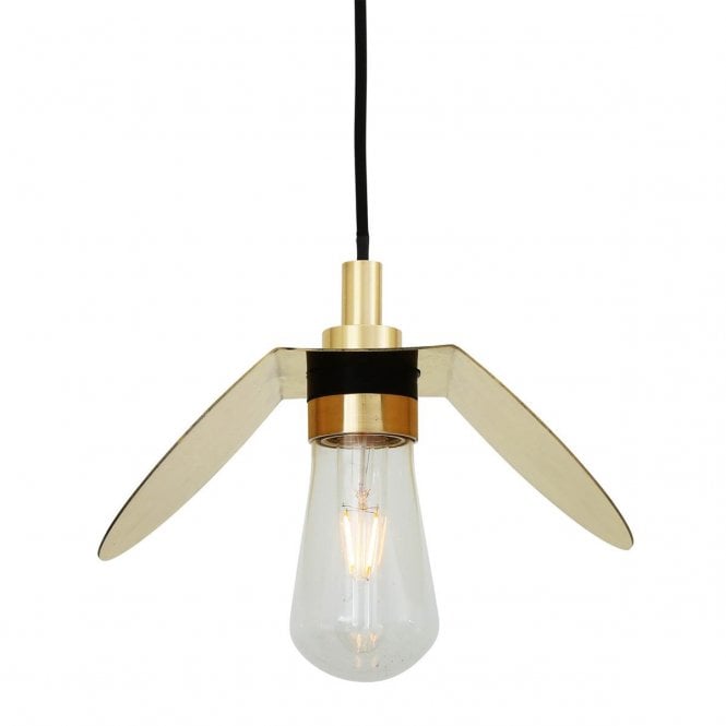 HALI Industrial Bathroom Ceiling Pendant Polished Brass IP65