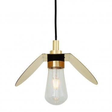 Industrial Bathroom Ceiling Pendant Polished Brass IP65