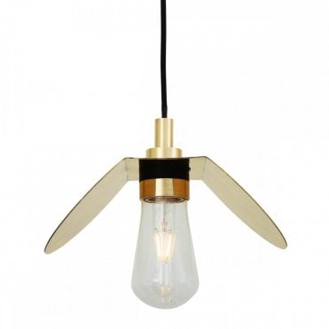 HALI Industrial Bathroom Ceiling Pendant Polished Brass IP65