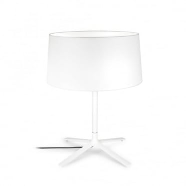 HALL - Large Matte White Table Lamp with Shade