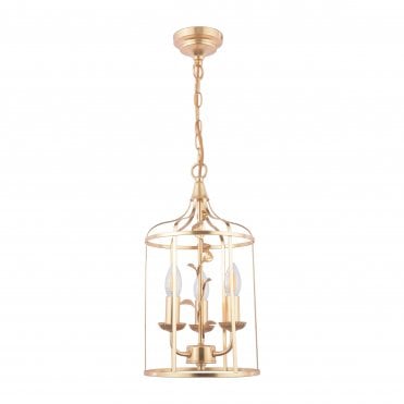 distressed gold leaf lantern style ceiling pendant