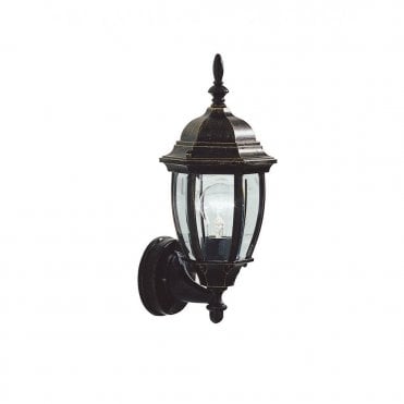 HAMBRO - Exterior Uplighter Wall Bracket Black Gold