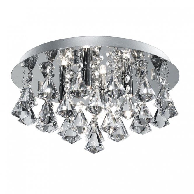 HANNA 4 LIGHT CHROME DIAMOND SHAPED CRYSTALS