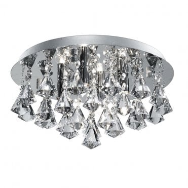 4 LIGHT CHROME DIAMOND SHAPED CRYSTALS