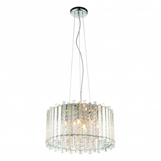 HANNA 5 Light Ceiling Pendant Clear Crystal (K5) Chrome