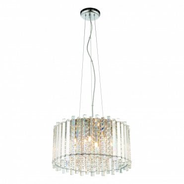 HANNA 5 Light Ceiling Pendant Clear Crystal (K5) Chrome