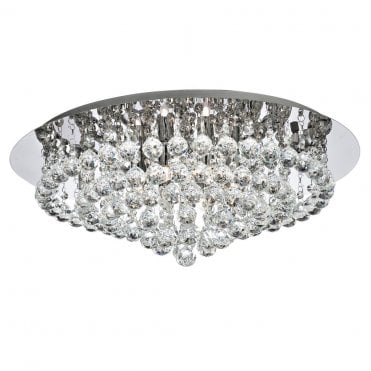 HANNA 8Lt ROUND CHROME FLUSH CEILING LIGHT