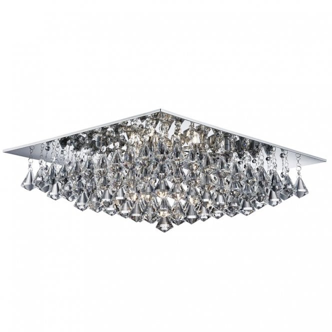 HANNA - CHROME AND CRYSTAL 8LT SQUARE FLUSH FITTING