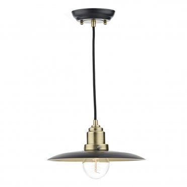 HANNOVER Rustic Black & Antique Brass Ceiling Pendant