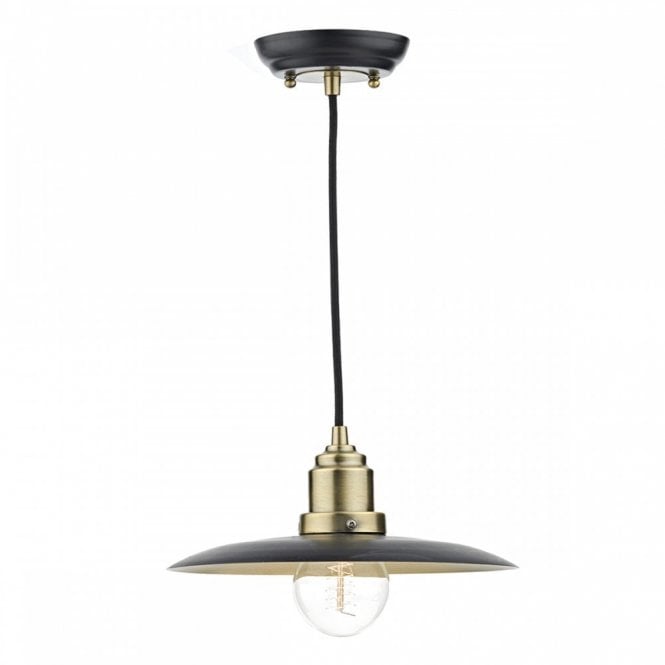 HANNOVER Rustic Black & Antique Brass Ceiling Pendant