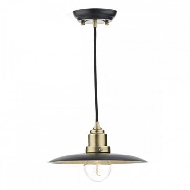HANNOVER Rustic Black & Antique Brass Ceiling Pendant