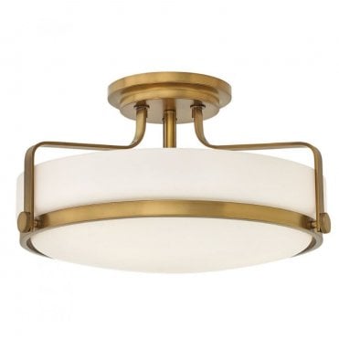 HARPER Medium Semi Flush Ceiling Light in Heritage Brass