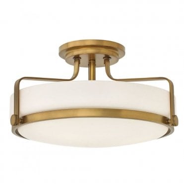 HARPER Medium Semi Flush Ceiling Light in Heritage Brass