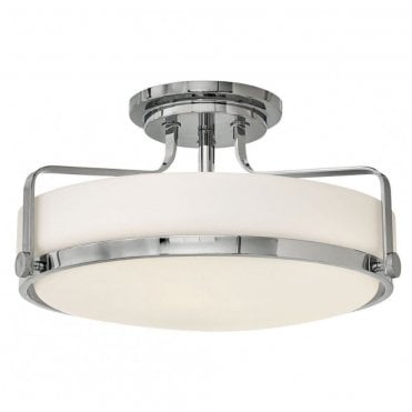 HARPER Medium Semi Flush Ceiling Light in Polished Chrome