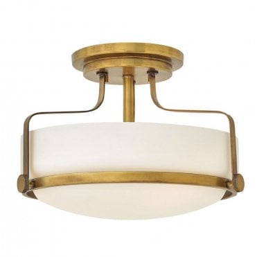HARPER Small Semi-Flush Ceiling Light in Heritage Brass