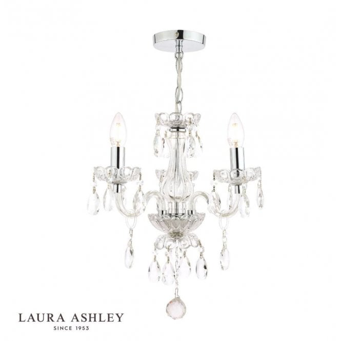 HARRIET 3 Light Crystal & Polished Chrome Chandelier