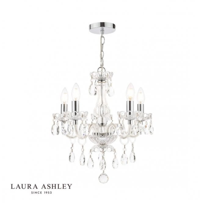 HARRIET 5 Light Crystal & Polished Chrome Chandelier