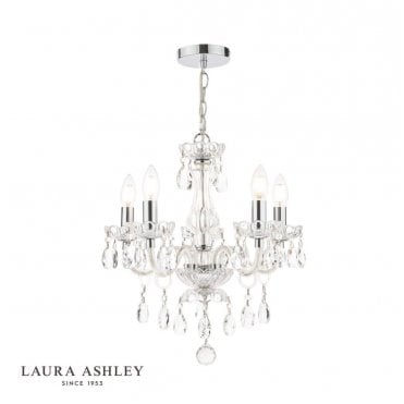 HARRIET 5 Light Crystal & Polished Chrome Chandelier