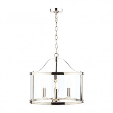 Polished Nickel 3 Light Lantern Ceiling Light