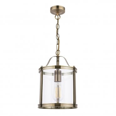 Pendant Antique Brass & Glass
